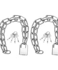 Image of two 40 inch stainless steel security chain locks with anti cut padlock and four keys for bicycle motorcycle scooter doors fences and garage heavy duty anti theft protection.