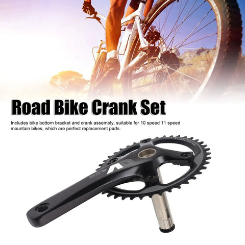 Road Bike Crank Set 42T Hollow Integrated Crankset CNC Milled Aluminum Alloy Anodized Finish Replacement For 10 And 11 Speed Systems