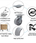Syration 5in heavy-duty steel swivel caster, 1000 lb capacity, for tool box/workbench, Amazon brand