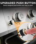 Close-up of 2 Outlet Universal Spark Generator Igniter Switch For Gas Grills, installed on a grill, showing push button activation.