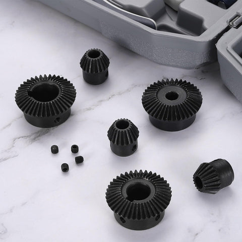 Two Pack Tapered Bevel Gear Set Module 1 Ratio 1 To 2 With 20T And 40T Gears Hardened Steel Straight Bevel Gears For 90 Degree Steering Motor Applications 6mm And 20mm Shaft Holes With Keyways