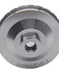 Close-up of a 4 Inch Aluminum Turbo Diamond Grinding Cup Wheel For Granite And Concrete, 5/8-11 Thread, Fine Grit 80/100