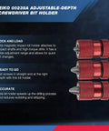 Adjustable Depth Screwdriver Bit Holder With Magnetic Quick Change One Quarter Inch Bit Holder for Impact Drills and Shafts