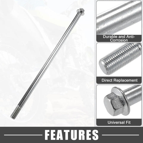 Front And Rear 320mm Steel Alloy Axle With Bushing And M12x1.25 Screw Bolt features for Dirt Bikes Scooters And ATVs