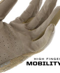 Close-up of High-Dexterity 0.5mm AX-Suede Tactical Gloves With Secure Fit, showing palm and fingers for mobility and precision