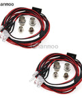 2 Pack 4 LED RC Car Light Kit White Headlights Red Taillights For Crawler Buggy Truck 4WD RC Vehicles Dope Upgrade With SCX10 SCX24 TRX4 TRX6 - wires and connectors