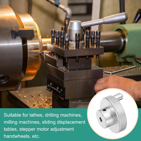 50mm OD Lathe Hand Wheel With Rotate Handle For Milling Machine Aluminum Alloy Build 5mm Bore 27mm Height Includes Wrench