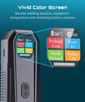 Badass Portable Spot Welder With Six Gear Power Adjustment display showing welding process and settings screen