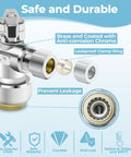 Ten Pack Lead Free Brass Angle Stop Valves 1/2 X 3/8 Push Fit Quick Connect showing internal components for durable leakproof installation.