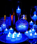 72 Pack Blue Flameless LED Tea Light Candles Battery Operated For Wedding Table Decor Romantic Nights Anniversary Honeymoon