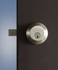 Keyed Deadbolt Lock For Home Entry With Exterior Key And Inside Turn Satin Chrome Finish High Security Residential Grade Fits Two Bore Holes
