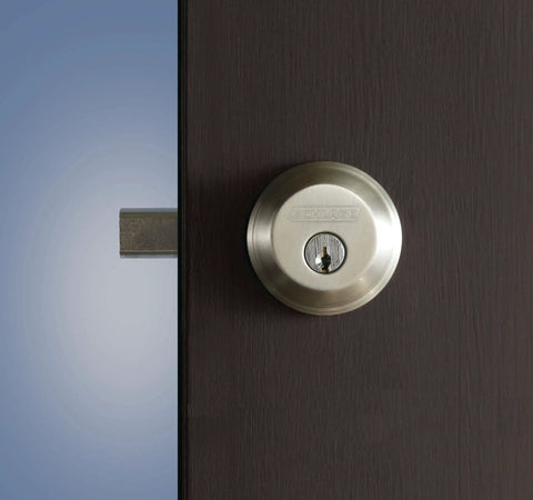 Keyed Deadbolt Lock For Home Entry With Exterior Key And Inside Turn Satin Chrome Finish High Security Residential Grade Fits Two Bore Holes