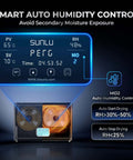 Four-Spool Filament Dryer Box S4 with rapid heating and auto humidity control display, featuring multiple filament spools.