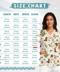 Women Western Cowboy Print Scrubs Set With Deep Multi Pocket Elastic Waist Healthcare Uniforms For Nurses And Dental Assistants Designed For Go Getter Days And Ride Or Die Comfort size chart with measurements