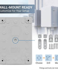 Rugged IP67 Outdoor Electrical Junction Box ABS Weatherproof Enclosure showcasing wall-mount ready design and included grey mounting accessories.