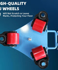 Anteqip 4400Lb Heavy Duty Machine Skates For Moving CNC Mills And Industrial Equipment set of two with high-quality PU wheels.