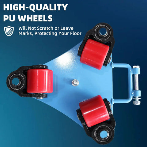 Anteqip 4400Lb Heavy Duty Machine Skates For Moving CNC Mills And Industrial Equipment set of two with high-quality PU wheels.