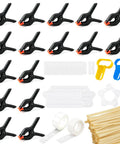 Arch Clip Kit For Balloons, Reusable Balloon Garland Decor Accessories with clips, strips, glue dots, tying tools displayed