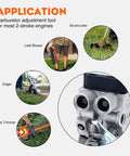 Application of Carburetor Adjustment Tool For Stihl Trimmers Edgers Pole Pruners And Husqvarna Craftsman Chainsaws With A 4mm Hex Head Jets Fits A Wide Range Of Saws And Small Engines Easy To Use No Fuss Precision Tuning on various equipment
