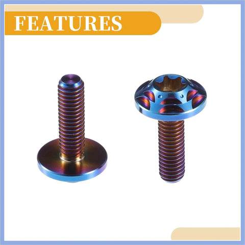 Quarter Inch M6 Universal Anti Theft License Plate Screws With Four Silicone Washers Titanium Alloy Deep Blue Durable Security Bolts Kit For Car Tag Frame Holder, featuring two blue titanium screws with threaded design.