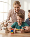 Child using Hands On Robotic Arm Kit For Kids Teens And Adults A Real STEM Toy With Motors Microcontroller Boards And Wires