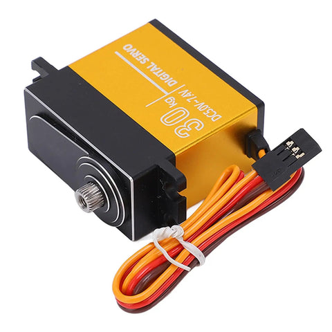 Heavy Duty Digital Servo Motor For All Terrain Trucks And Buggies 30Kg Waterproof Metal Gear Steering System with cable.
