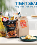 Heavy Duty Rubber Coated Clothespins And Chip Clips With A Badass Spring Grip Perfect For Laundry Food Storage And Outdoor Drying All Week Long Zero Slip used to seal snack bags.