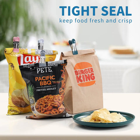 Heavy Duty Rubber Coated Clothespins And Chip Clips With A Badass Spring Grip Perfect For Laundry Food Storage And Outdoor Drying All Week Long Zero Slip used to seal snack bags.