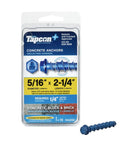 Heavy-Duty Hex Head Concrete Anchors 5/16 X 2-1/4 Inch, 15 Pack, Blue Climaseal Coating package and anchor