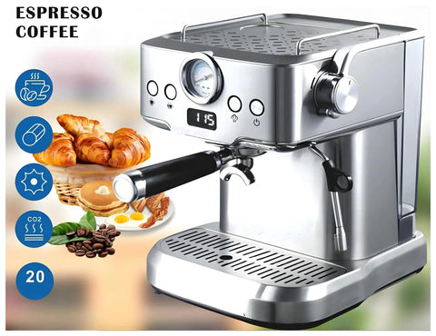 Straight Up Smooth Automatic Coffee Maker With Built In Grinder And Creamy Milk Frother Sleek Black Build on display with croissants.