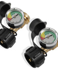 Propane Tank Gauge 2 Pack With Leak Detector Universal LP Gas Level Indicator For 5 To 40 Lb Tanks QCC1 Type 1 Connection