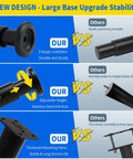 Comparison chart showing heavy duty adjustable furniture support legs set vs competitors, highlighting stability and durability features.
