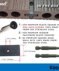 Hidden Deck Fastener Clips Bundle for Grooved Composite Decking with screws, spacers, and driver bits