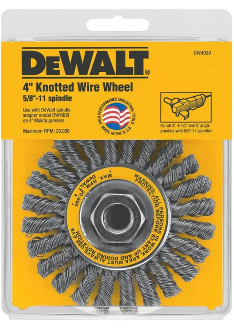 4 Inch Wire Wheel Brush With Twist Cable For Heavy Duty Metal Prep, High Tensile Carbon Or Stainless Steel Wire, Internal