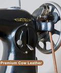 Premium Cow Leather Two Treadle Sewing Machine Belts With 30 Piece Accessories Kit For DIYers And Crafters Including Bobbins Needles Threaders Hemming Clips Awl Scissors And More.