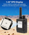 Heavy Duty Long Range LoRa Transceiver With Integrated Gps And Esp32S3 Chip Features 1Point54Inch Electronic Paper Display in rugged settings.