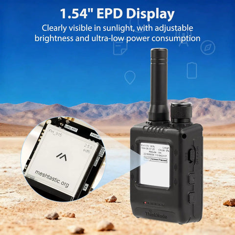 Heavy Duty Long Range LoRa Transceiver With Integrated Gps And Esp32S3 Chip Features 1Point54Inch Electronic Paper Display in rugged settings.