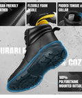 Men's Steel Toe Work Boots With Non Slip Outsole, Puncture Resistant, Breathable Lining, Electrical Hazard Protection