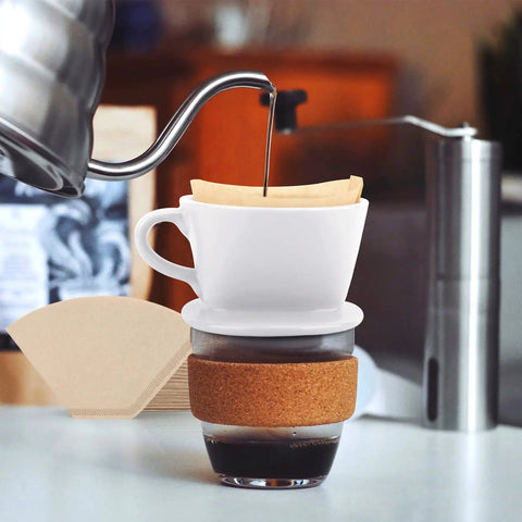 Mess Free Cone Coffee Filters 200 Count For 1 To 2 Cup Brewers Natural Unbleached Brown Paper Disposable Pour Over Basket Papers