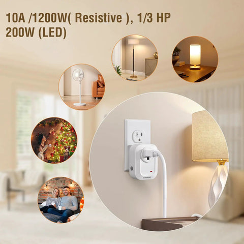Wireless Wall Switch With Remote Control Outlet Kit No Wiring Needed shown in various home usage scenarios