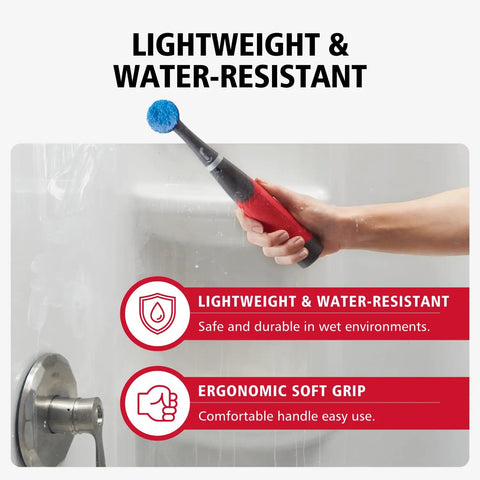 Kick Serious Grime With This Cordless Power Scrubber Kit An Oscillating Cleaning Rig showing lightweight water-resistant scrubber for easy cleaning.