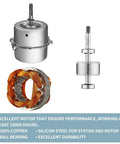 Motor components of 90 CFM Very Quiet Bathroom Exhaust Fan With 1.2 Sone Noise And 4 Inch Duct No Attic Access Needed Easy Ceiling Mount