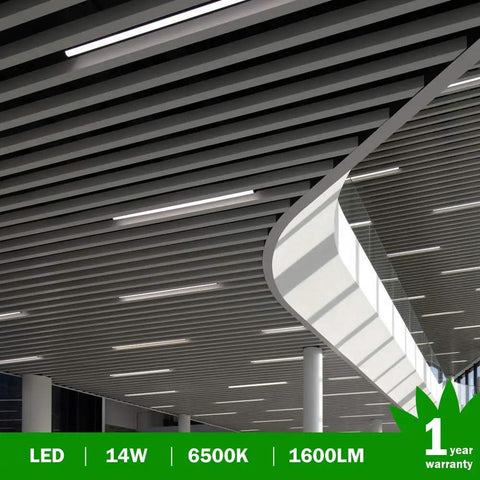 Interior ceiling with Brighten Your Workshop With A 4 Pack 14W LED T5 Integrated Fixtures 3ft Daylight White 6000-6500K Linkable Shop Light