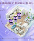 3D room layout with 4 Pack V11 Vacuum Filters Replacement for Cordless Vacuum Cleaner Compatible with SV14 SV15 SV17 SV22 SV28