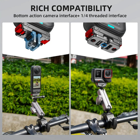 Magnetic Quick Release Base For Insta360 X5 And Ace Pro Series, Aluminum Alloy Mount on camera handle, outdoor setting
