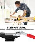 Beast Mode Toggle Clamp For Woodworking Jigs And Fixtures Quick Release Hand Tool Horizontal And Vertical Hold Down Clamp In Alloy Steel With Galvanized Coating Built Tough For DIY Pros; shown in a woodworking context with tools.