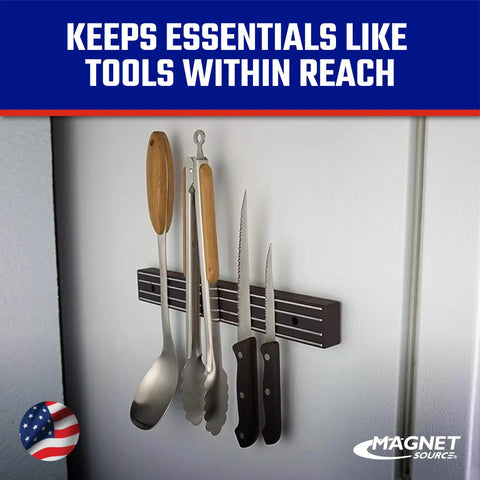 Heavy Duty Magnetic Tool Bar Organizer For Garage And Kitchen Knife Storage 12 Inch Wide With 30 Pound Pull holding utensils