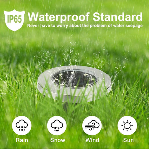 These Killer Solar In Ground Lights Pack Eight Leds For Super Bright Outdoor Glow Waterproof And Tough They Shine Six To Eight Hours Straight On A Charge With A Four Point Six Inch Diameter Ideal For Pathway Yard Lawn Patio Walkway In A Sixteen Pack Of