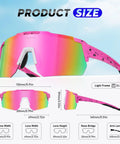 Polarized Sports Sunglasses With UV 400 Protection For Women And Men, Ultra Lightweight Frameless Running Glasses in pink