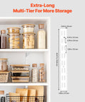 Premium Heavy Duty 60 Inch Shelf Pilasters 5 Pack Dual Track Upright Wall Shelving System Featuring Twin Slot Rails And Hardware For Killer Closet And Cabinet Organization Storage Solutions Silver with stacked jars.